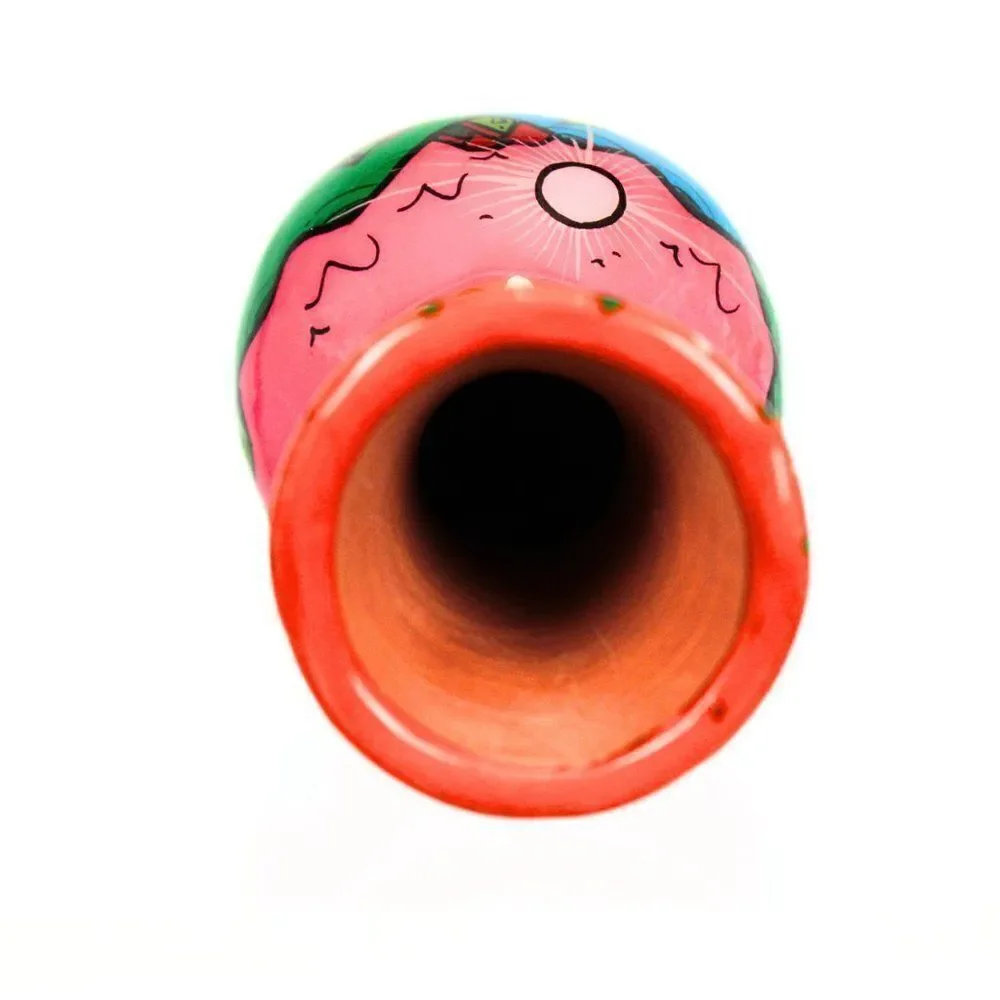 Isidoro Mexico Storytelling Vivid Hand-Painted Folk Art Terracotta Pottery Vase
